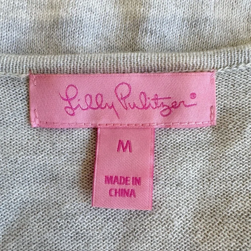 LILLY PULITZER Martime Sweater in Heathered Sea Pebble Gray